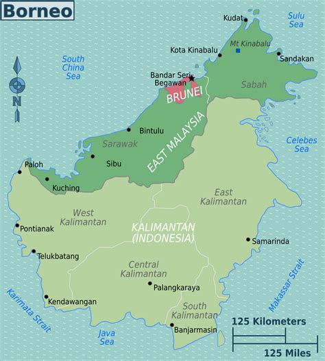 borneo malaysia map